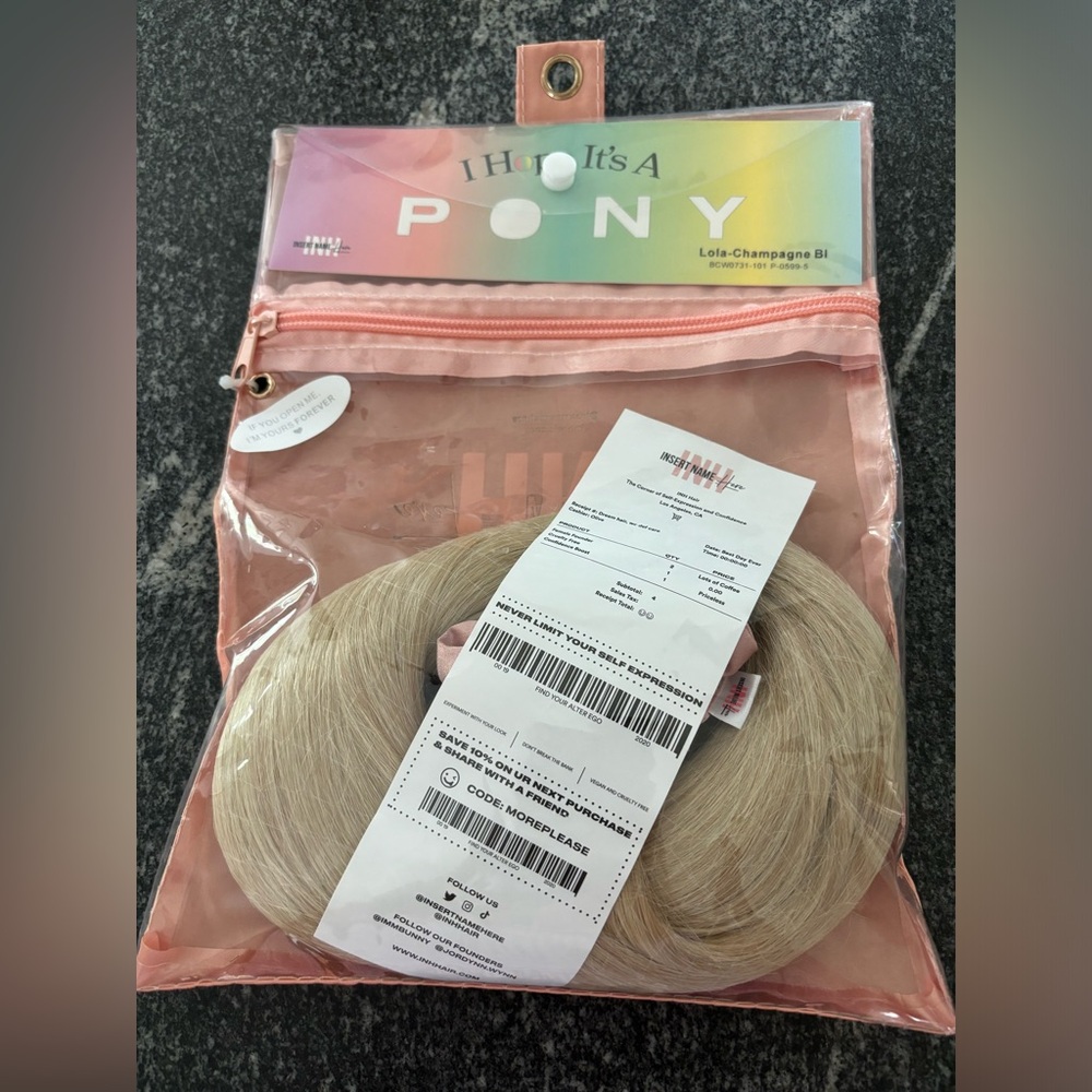 INH New Lola Champagne blonde ponytail extension
